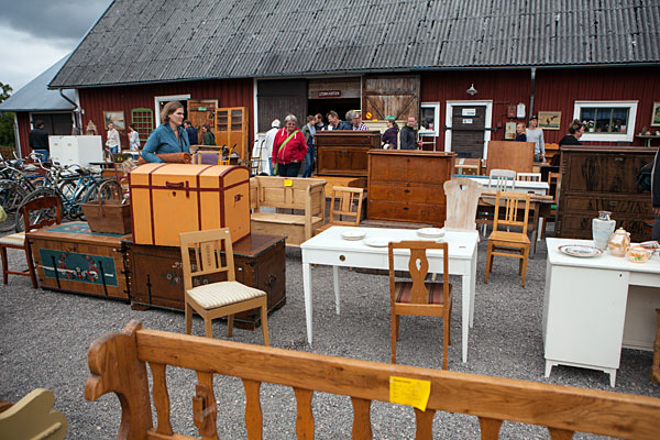 Loppmarknad hos Östregård ved Moheda i Sverige